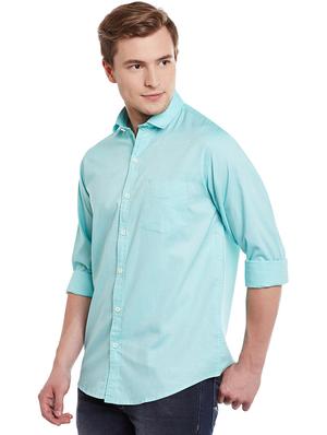 light blue cotton casual shirt - 14888581 - Standard Image - 2