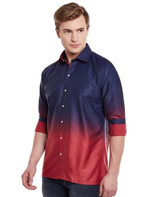 blue cotton casual shirt - 14888593 - Standard Image - 2