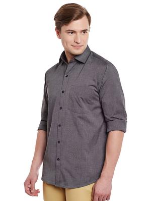 grey cotton casual shirt - 14888595 - Standard Image - 2