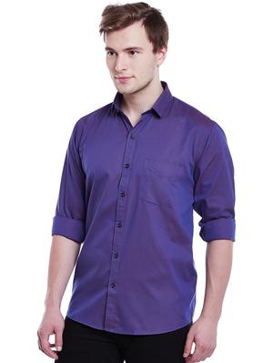 purple cotton casual shirt - 14888611 - Standard Image - 2
