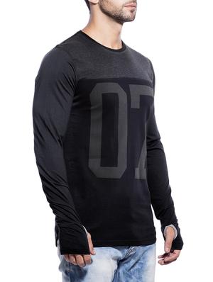 black cotton chest print t-shirt - 14888744 - Standard Image - 2