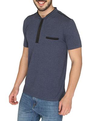 navy blue cotton pocket t-shirt - 14888871 - Standard Image - 2