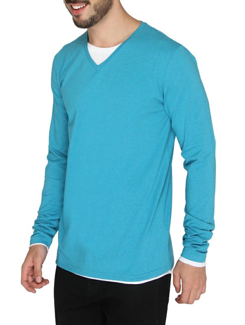 turquoise cotton t-shirt - 14888915 - Zoom Image - 2