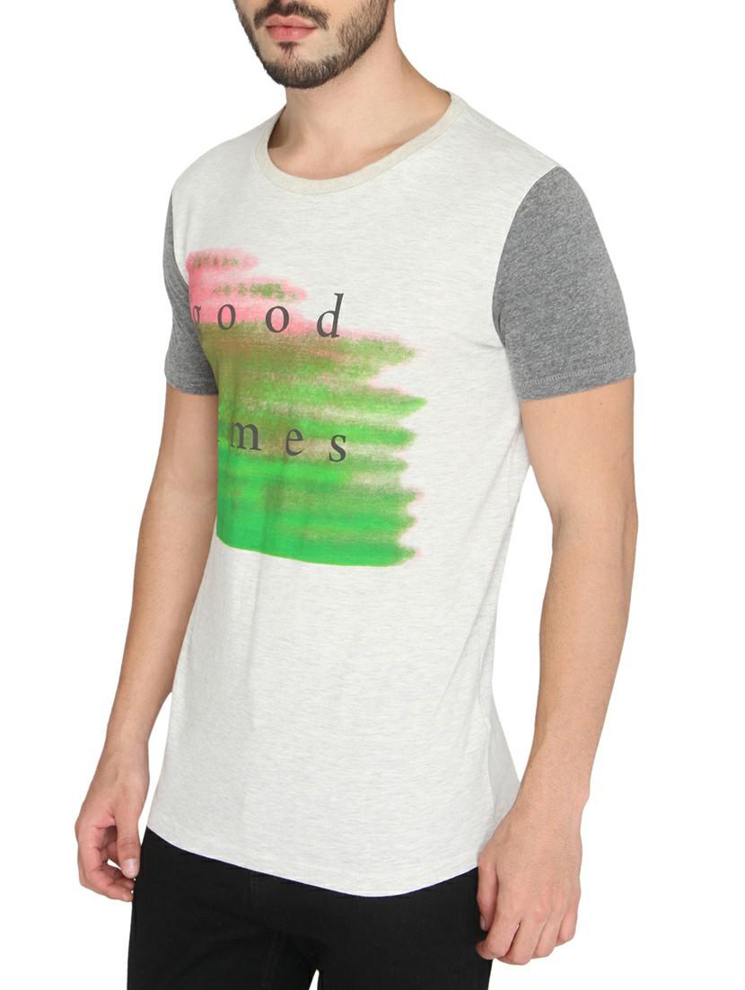 white cotton chest print t-shirt - 14888926 - Zoom Image - 2