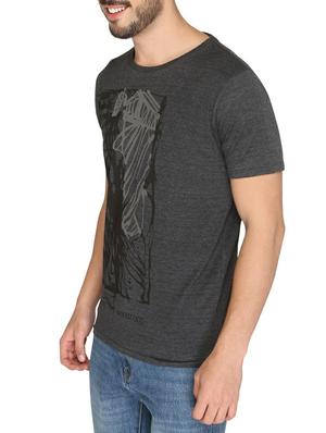 grey cotton front print tshirt - 14888932 - Standard Image - 2