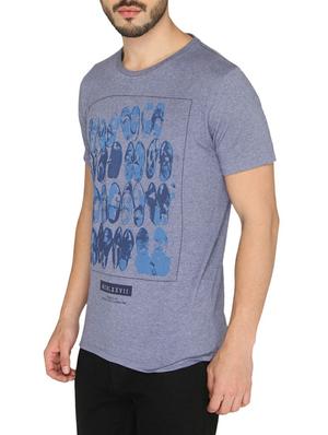blue cotton chest print t-shirt - 14888934 - Standard Image - 2