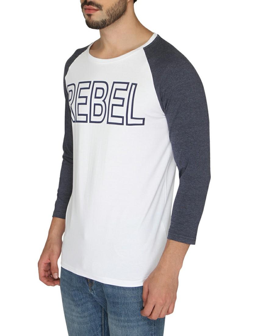 white cotton chest print t-shirt - 14888976 - Zoom Image - 2
