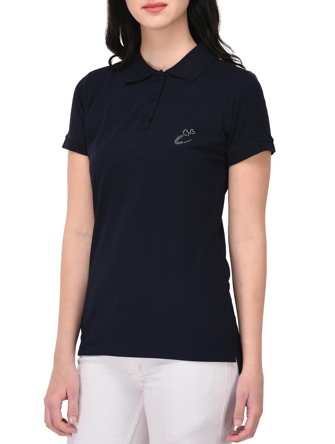 navy blue polo neck tee - 14889056 - Zoom Image - 2