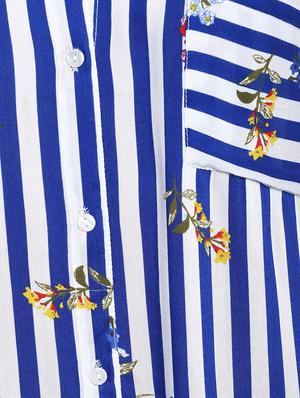floral striped asymmetric plus tunic - 14889145 - Standard Image - 5