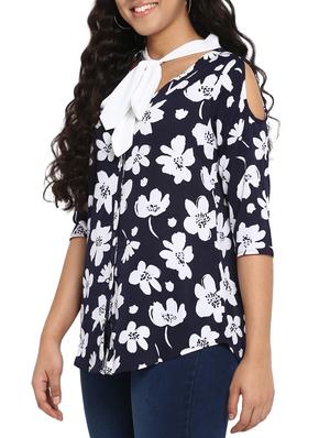 tie knot floral plus tunic - 14889147 - Standard Image - 2