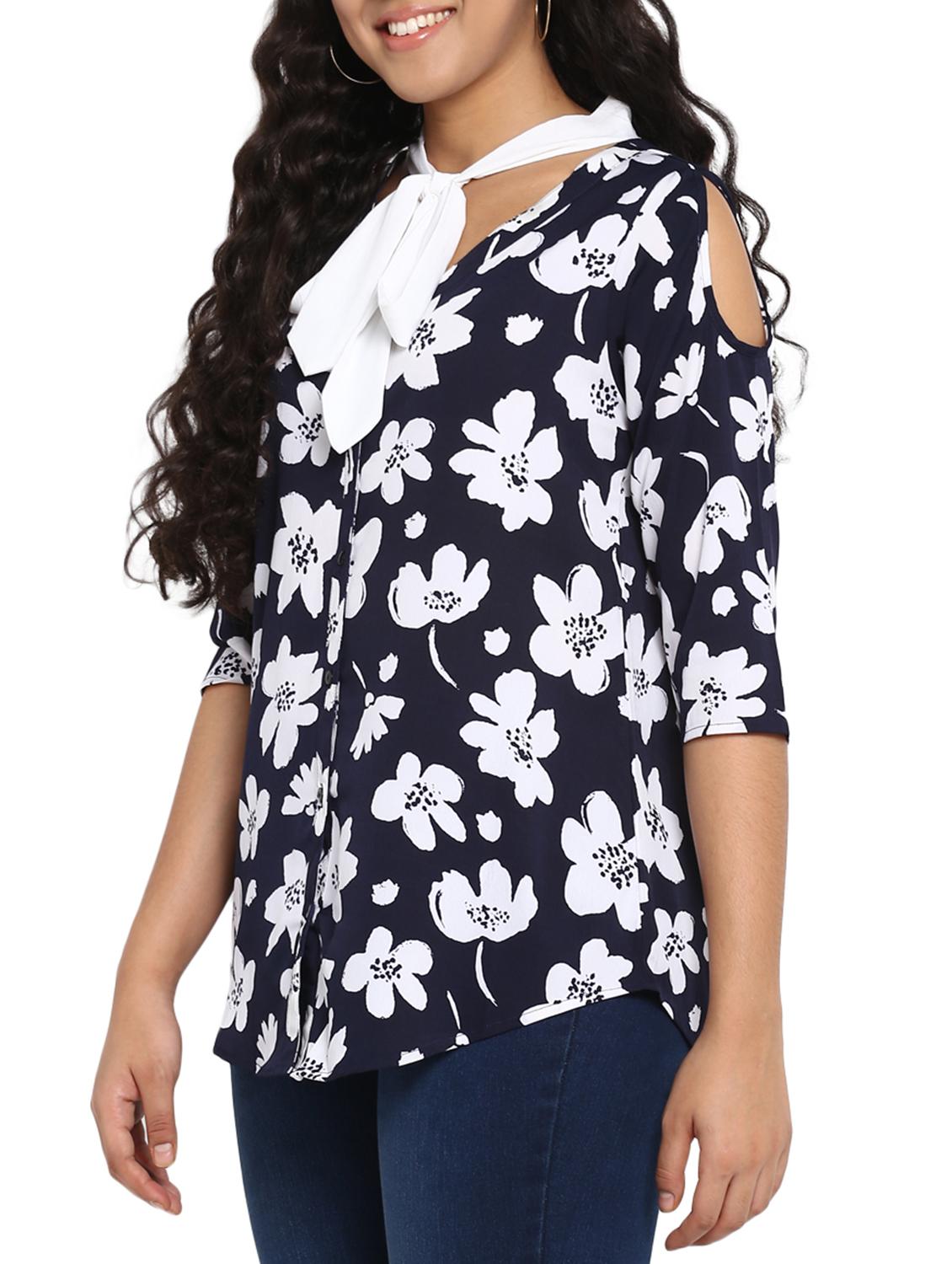 tie knot floral plus tunic - 14889147 - Zoom Image - 2
