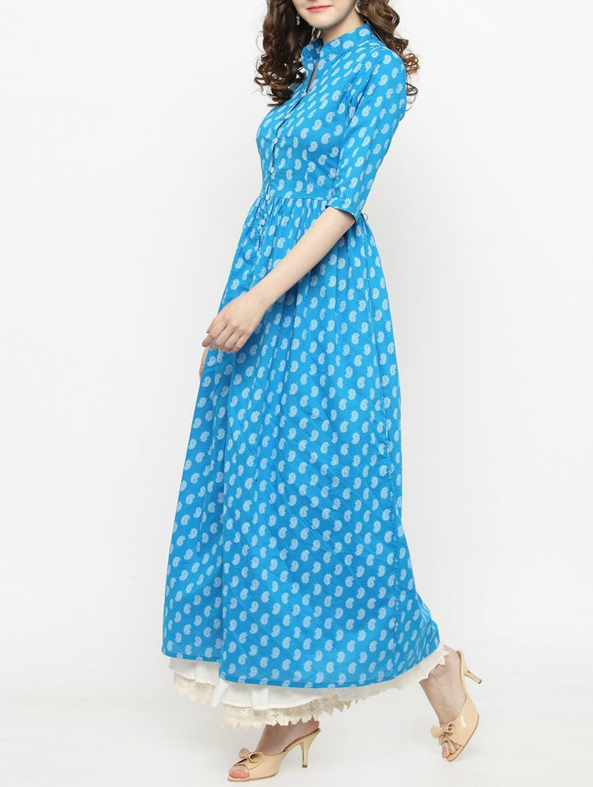 sky blue kurta skirt set - 14889433 - Zoom Image - 2