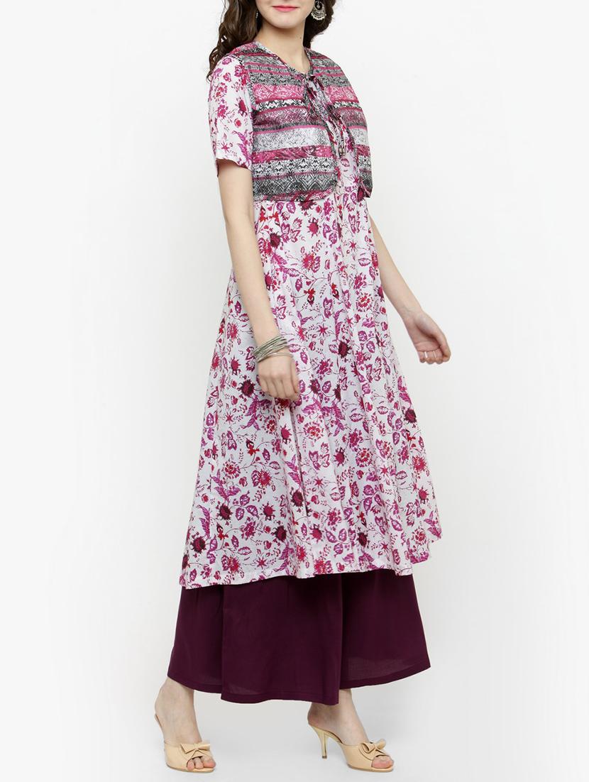 multicolor kurta palazzo set - 14889437 - Zoom Image - 2