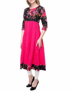 pink cotton anarkali kurta - 14889591 - Standard Image - 2