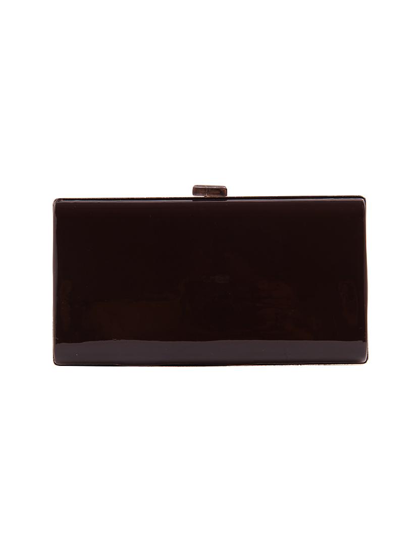 brown leatherette box clutch - 14889964 - Zoom Image - 2