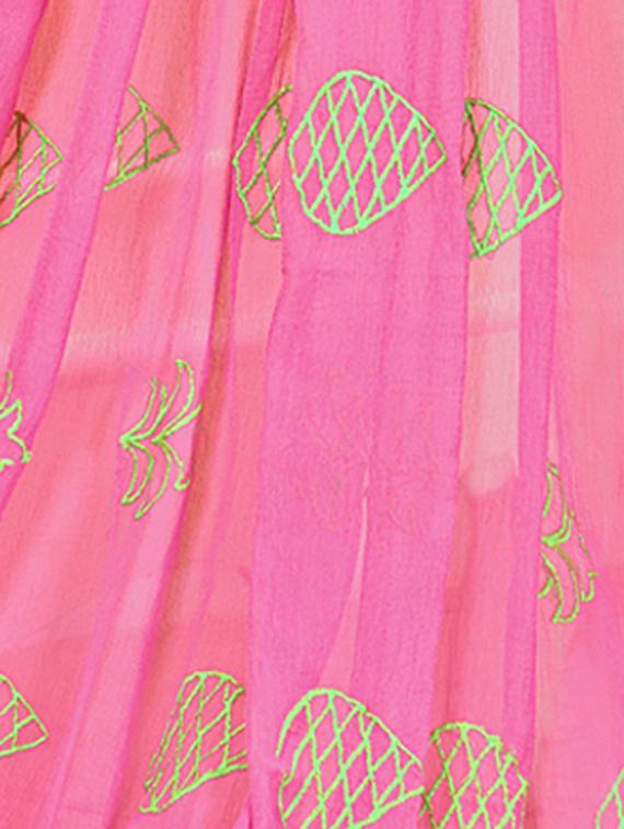 green chanderi cotton churidaar suits unstitched suit - 14890133 - Zoom Image - 2