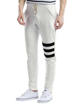 white cotton full length track pant - 14890561 - Standard Image - 2