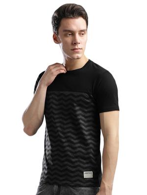 black cotton front print tshirt - 14890613 - Standard Image - 2