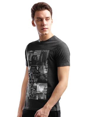 grey cotton front print t-shirt - 14890632 - Standard Image - 2