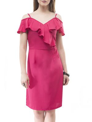 pink solid sheath dress - 14890916 - Standard Image - 2