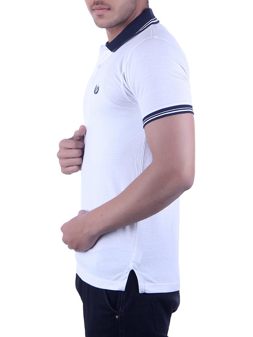 white cotton polo t-shirt - 14891340 - Zoom Image - 2