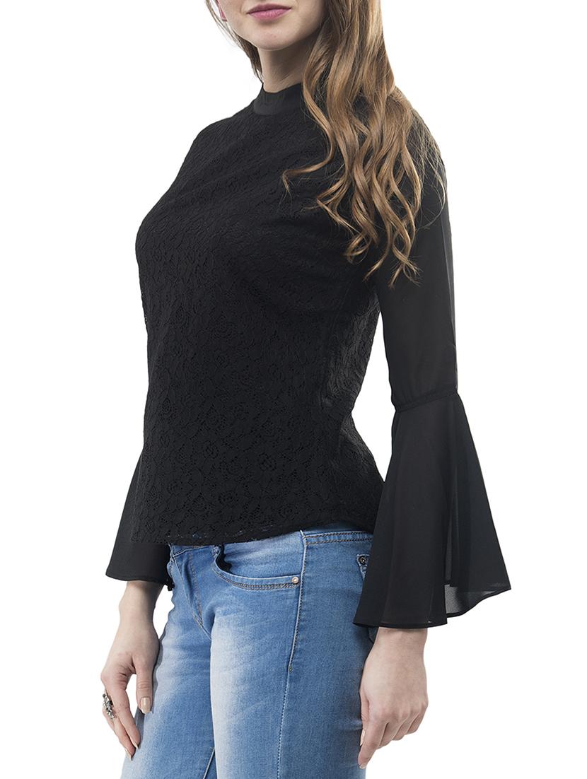 Mock neck bell sleeved top - 14891638 - Zoom Image - 2
