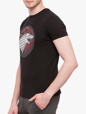 black cotton chest print tshirt - 14891817 - Standard Image - 2