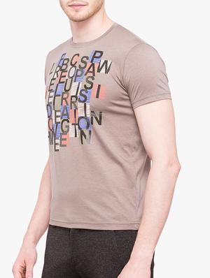 brown cotton chest print tshirt - 14891838 - Standard Image - 2