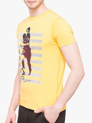yellow cotton front print tshirt - 14891856 - Standard Image - 2