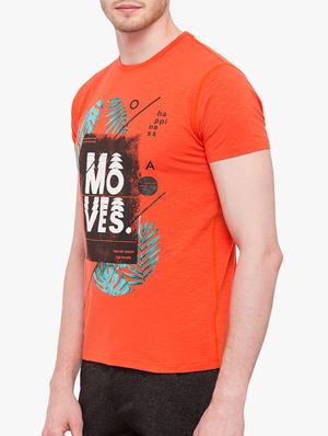 orange cotton front print tshirt - 14891867 - Standard Image - 2