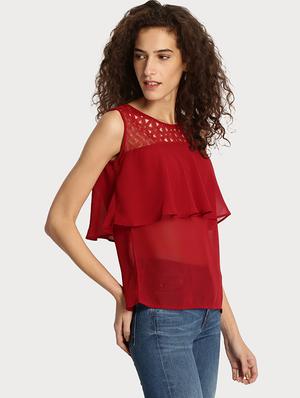 solid maroon layered top - 14892183 - Standard Image - 2