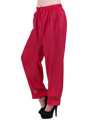 red viscose straight palazzo - 14892268 - Standard Image - 2