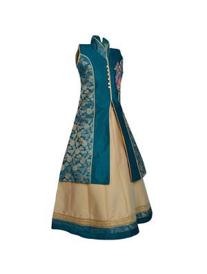 blue silk blend lehnga choli - 14892907 - Standard Image - 2