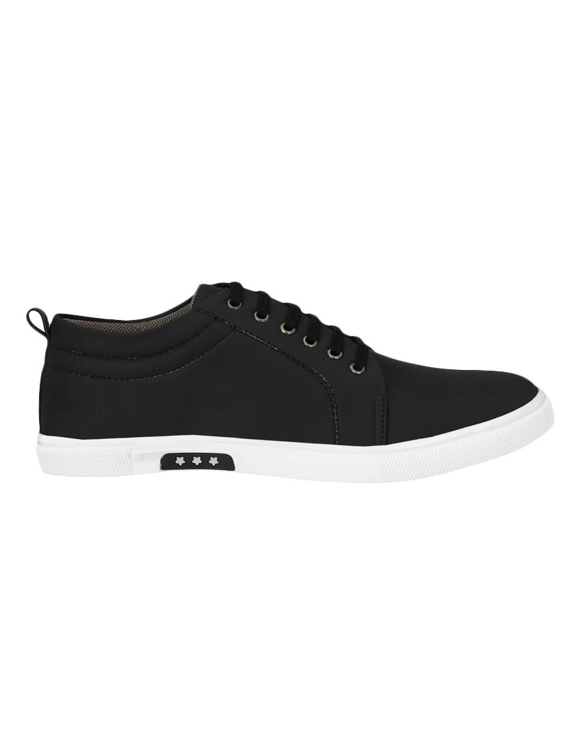 black leatherette lace up sneaker - 14893343 - Zoom Image - 2