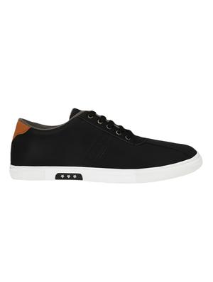 black leatherette lace up sneaker - 14893350 - Standard Image - 2