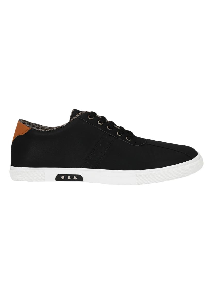 black leatherette lace up sneaker - 14893350 - Zoom Image - 2