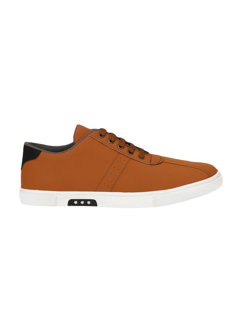 tan leatherette lace up sneaker - 14893353 - Zoom Image - 2