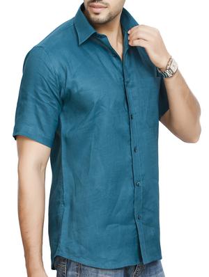 blue cotton casual shirt - 14893524 - Standard Image - 2