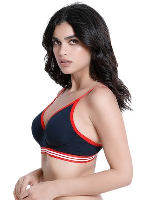 Navy blue solid bra - 14893658 - Standard Image - 2