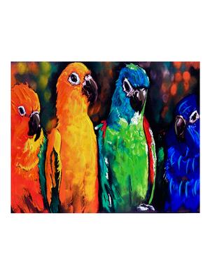 Deep Multicolor Parrots Canvas Painting - 14893946 - Standard Image - 2
