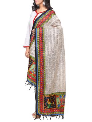beige art silk printed dupatta - 14894005 - Standard Image - 2
