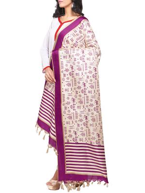 purple art silk printed dupatta - 14894023 - Standard Image - 2