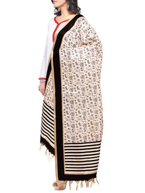 beige art silk printed dupatta - 14894028 - Standard Image - 2