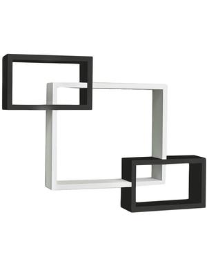 Wooden Rack Living Decor Intersecting Floating Wall Shelves - 14894222 - Standard Image - 2