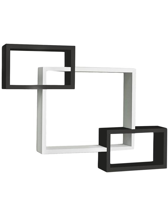 Wooden Rack Living Decor Intersecting Floating Wall Shelves - 14894222 - Zoom Image - 2