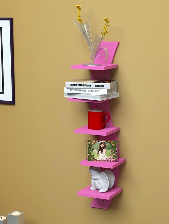 Mdf Floating Wall Shelf Rack Curve Shape 5 Tier - 14894249 - Zoom Image - 2