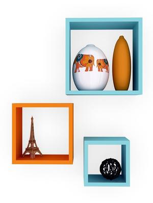 Wooden Nesting Square Wall Shelf Set of 3 - 14894305 - Standard Image - 2