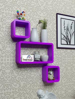 Decor Home Wall Shelf Set Of 2 Cube & 1 Rectangle Wall Rack Shelves - 14894338 - Standard Image - 2