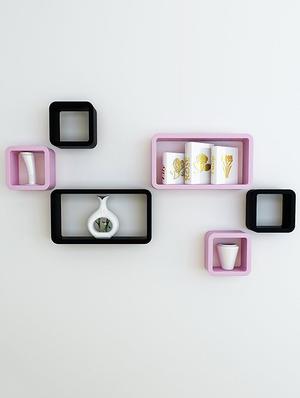 Decor Wall Rack Shelves Cube Rectangle Designer Wall Shelf Set Of 6 - 14894342 - Standard Image - 2