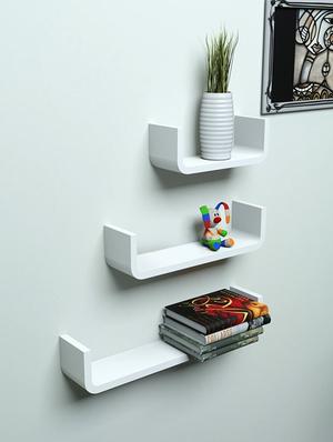 Set of 3 U Shape Wall Shelves - 14894386 - Standard Image - 2